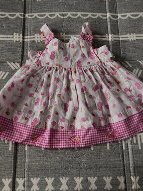 Strawberry Gingham Summer Dress